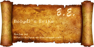 Bolyós Erika névjegykártya